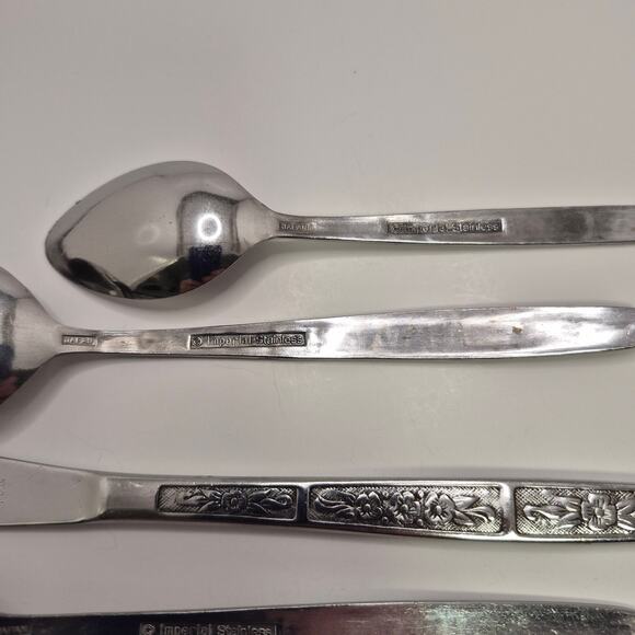 Imperial Stainless Japan 5-piece Flatware Set IMI57 Vintage Floral - Picture 11 of 14